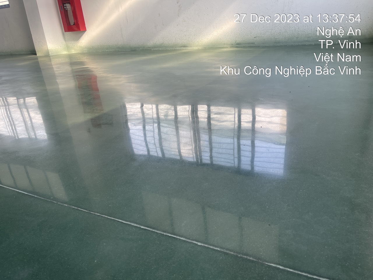 Đánh mài bóng sàn bê tông KCN Bắc Vinh Nghệ An